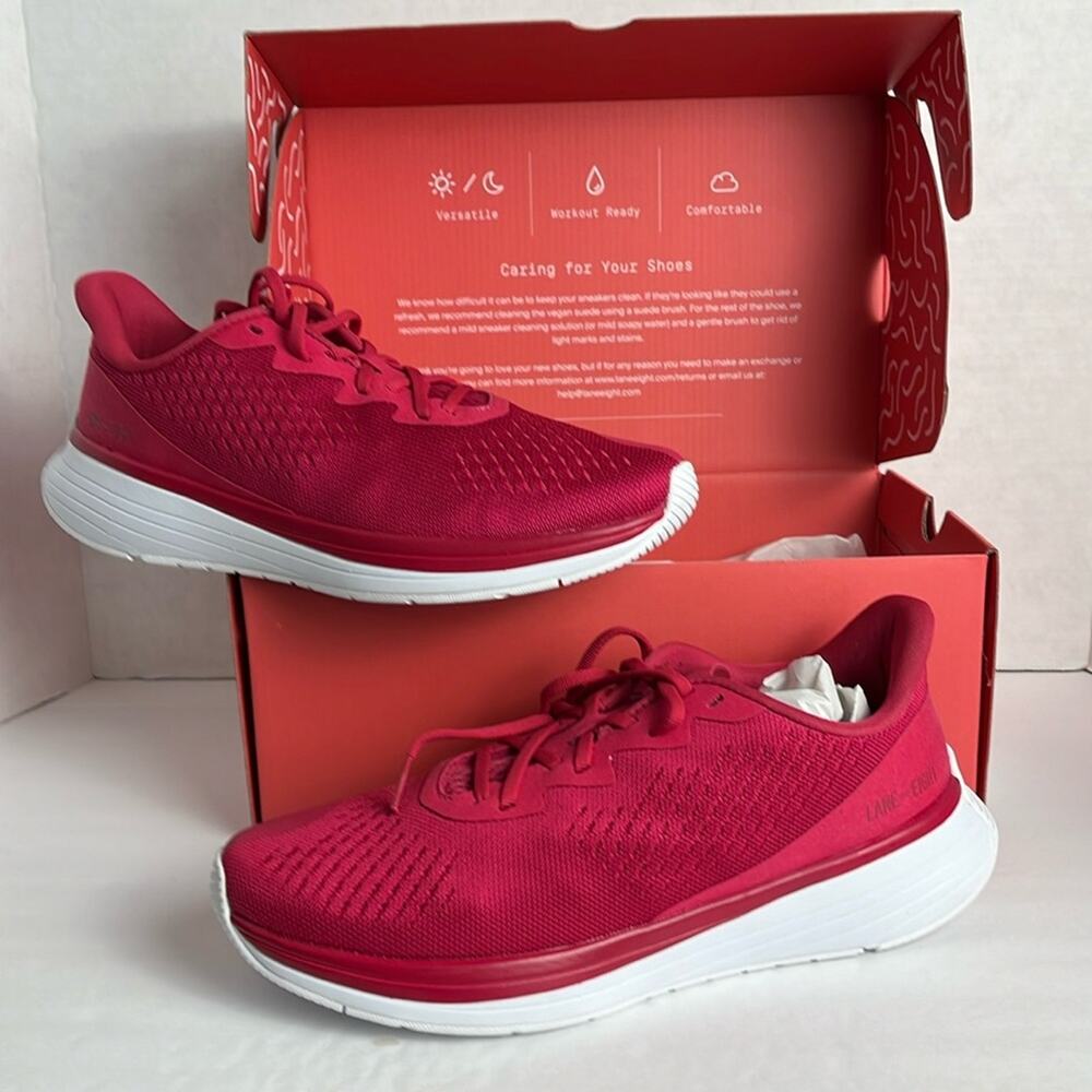 Lane Eight Woman's Relay Trainer Shoes Unisex Hibiscus Sneakers Athletic